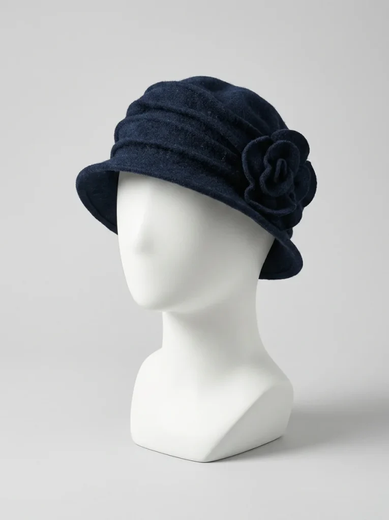 Chapeau cloche laine hivernal ornement fleur chic - Vue 8 - Chapeau cloche