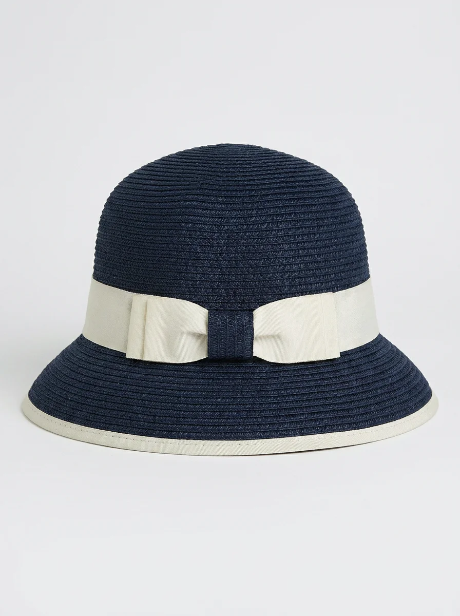 Chapeau cloche paille de cellulose femme silhouette rétro ajustable - Vue 2 - Chapeau cloche