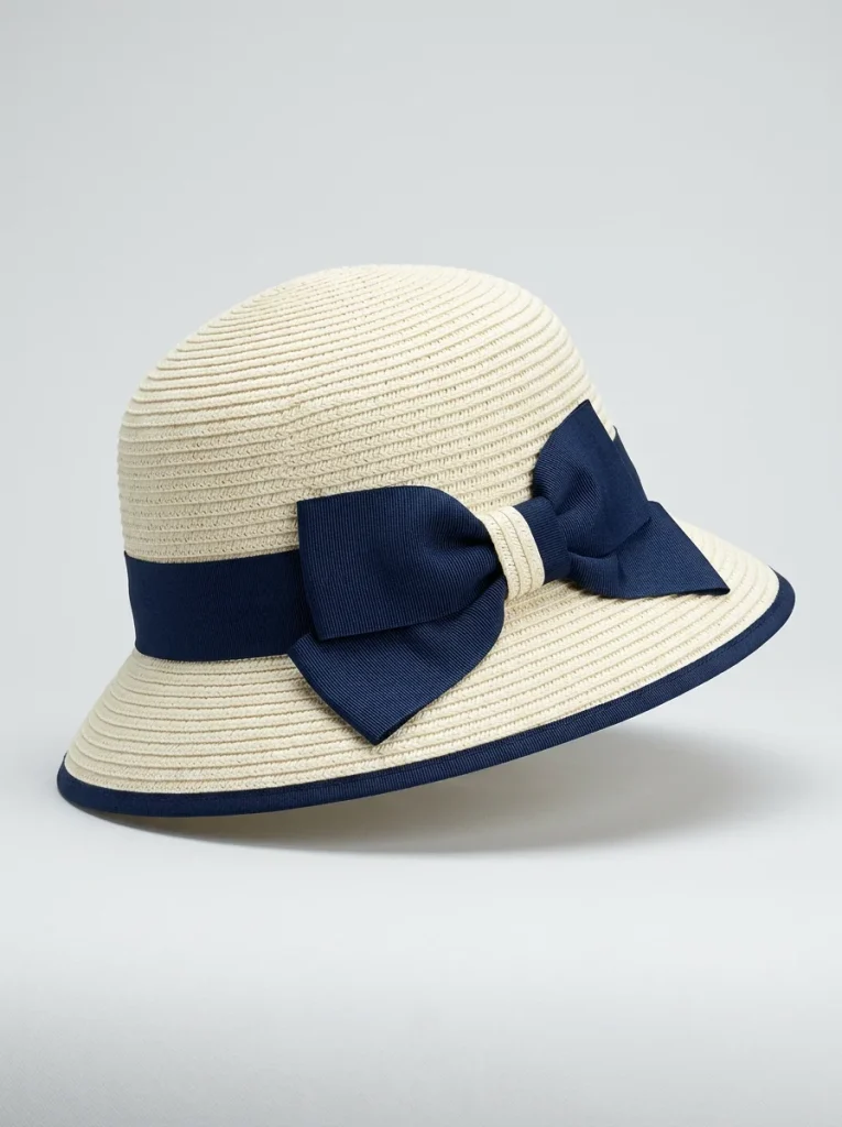 Chapeau cloche paille de cellulose femme silhouette rétro ajustable - Vue 4 - Chapeau cloche