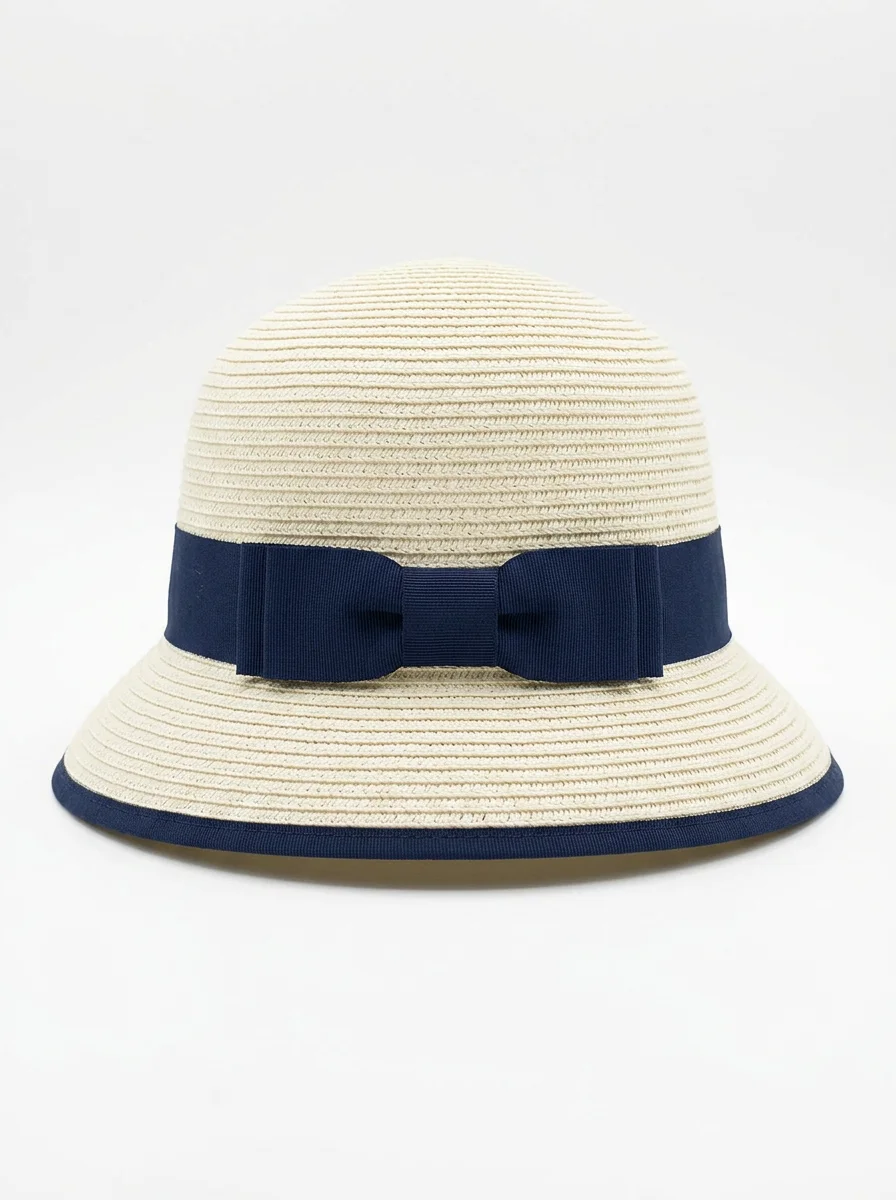 Chapeau cloche paille de cellulose femme silhouette rétro ajustable - Vue 5 - Chapeau cloche