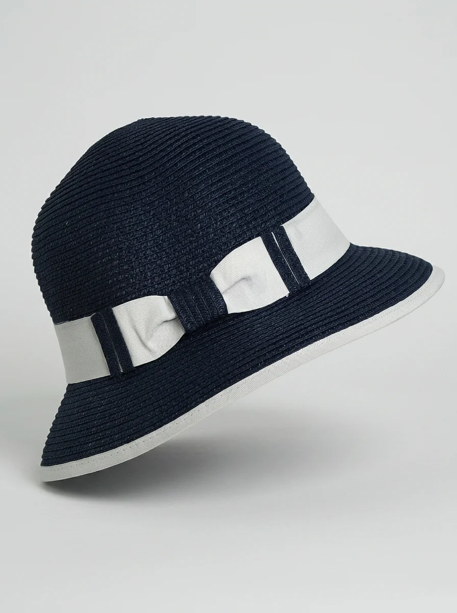 Chapeau cloche paille de cellulose femme silhouette rétro ajustable - Vue 7 - Chapeau cloche