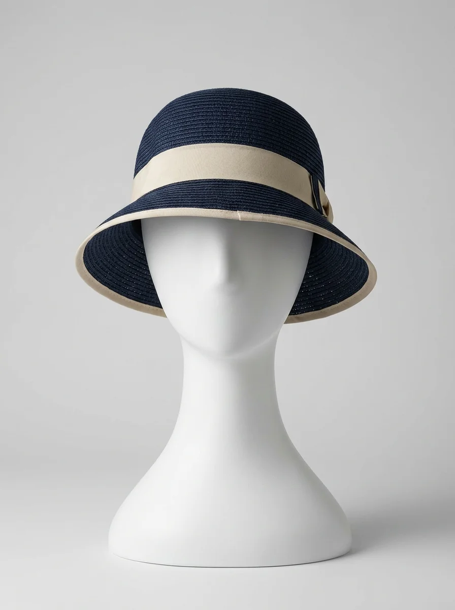 Chapeau cloche paille de cellulose femme silhouette rétro ajustable - Vue 8 - Chapeau cloche